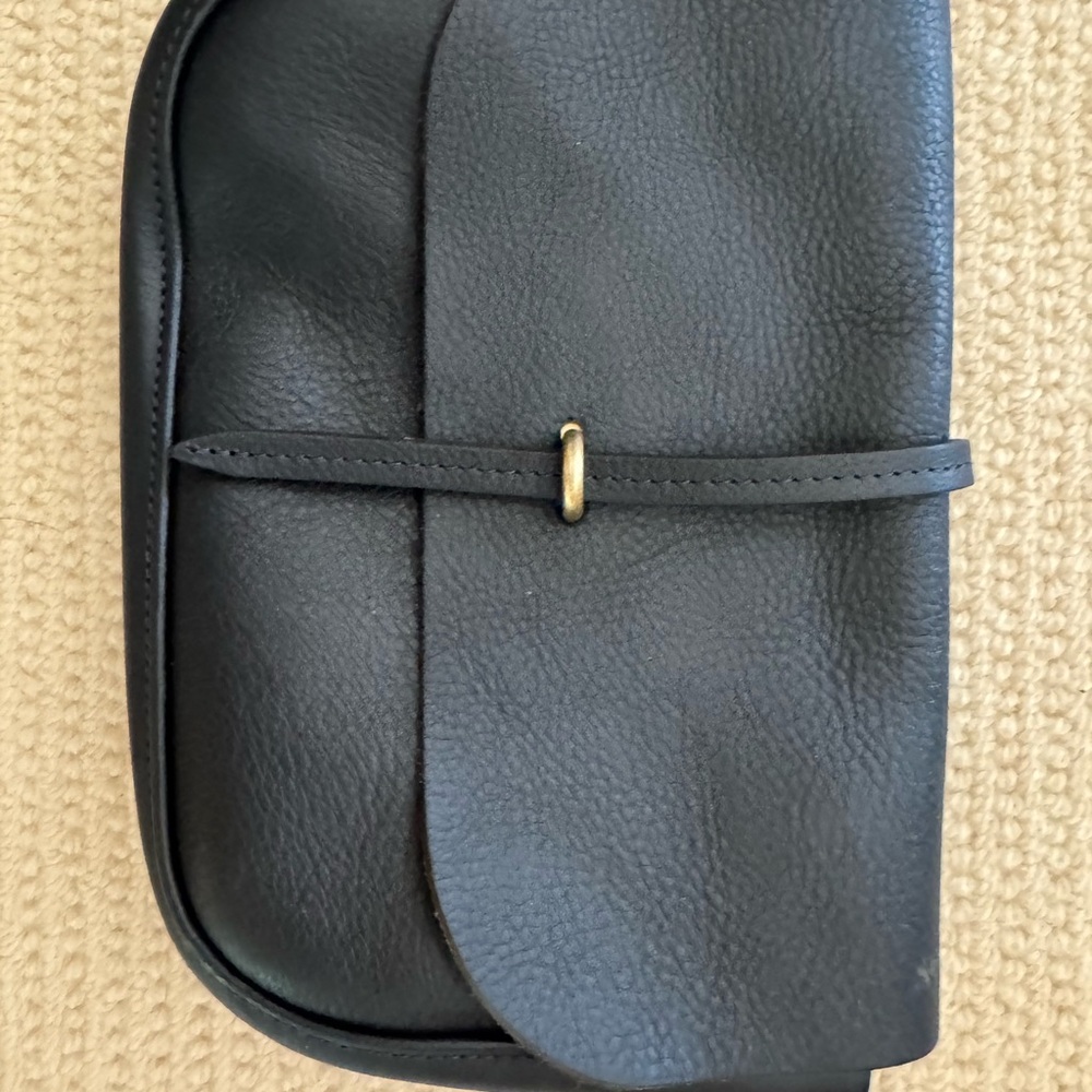 Elegant  navy Leather Clutch